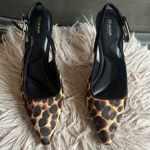 Dune London Black and Brown Leopard Heels